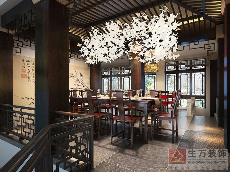 傳統(tǒng)中式風(fēng)格融合當(dāng)下簡潔手法，匯聚了東方文化的寬度，蘊(yùn)含了現(xiàn)代藝術(shù)的元素，將山、水、云、畫、亭臺(tái)等概念化元素自然表達(dá)貫穿全場